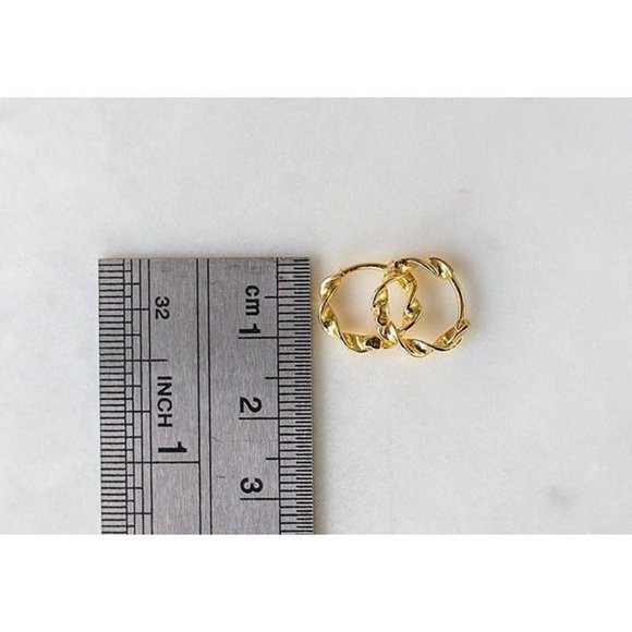 Huggie Earrings Gold Earrings dainty wave huggie Minimalist Earrings Adorable - Picture 4 of 16